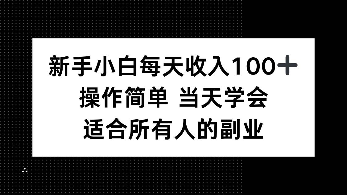 （2247期）新手小白也能快速上手，每日稳定创收，适合各类人群的副业选择