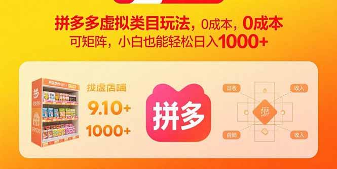 （2257期）拼多多虚拟类目运营指南：零基础入门，低成本布局，稳定收益实战解析