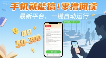 （2718期）手机轻松操作：新型阅读平台自动运行指南，随时参与获得稳定收益