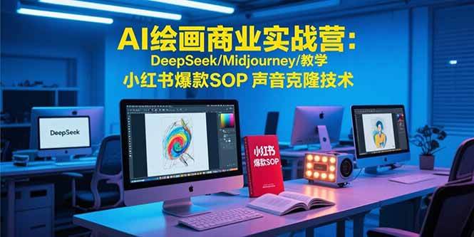 AI绘画商业实战指南:DeepSeek与Midjourney应用教学,小红书爆款创作与声音克隆技术解析