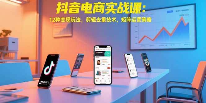 抖音电商实战指南:掌握12类变现方法、剪辑去重技巧与矩阵运营策略