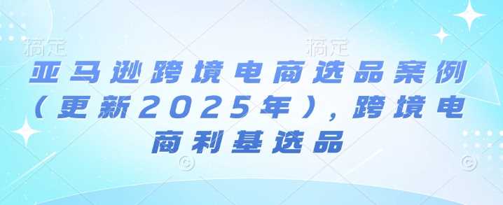 （6277期）亚马逊跨境电商选品策略解析：实战案例与利基市场挖掘指南