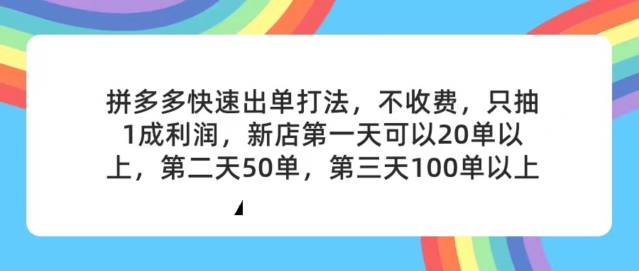 拼多多快速起店实战指南:两天高效合作模式,产品上架全程无偿对接支持