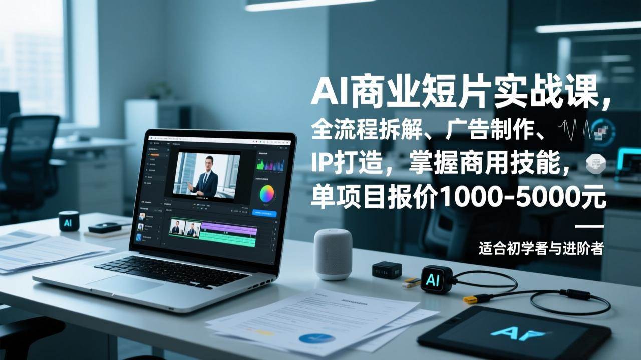 AI商业短片全流程实战课：从广告制作到IP打造，系统掌握商用创作技能