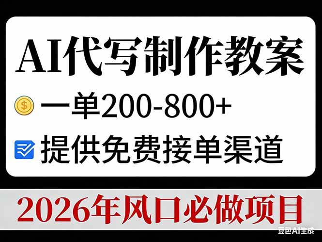 AI辅助教案设计新思路：探索教育工具创新应用与接单渠道拓展