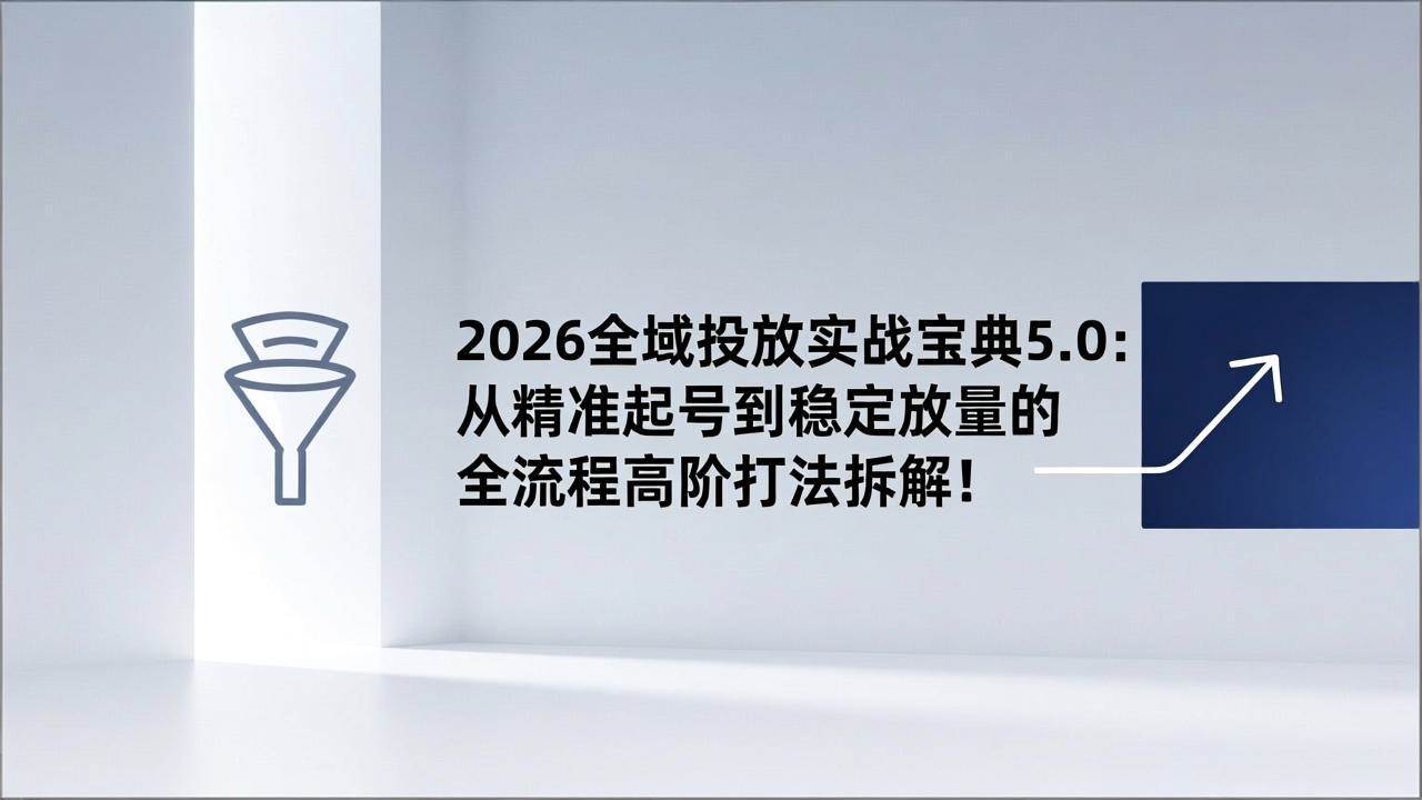 全域投放实战指南：从精准起号到稳定放量的全流程高阶策略解析