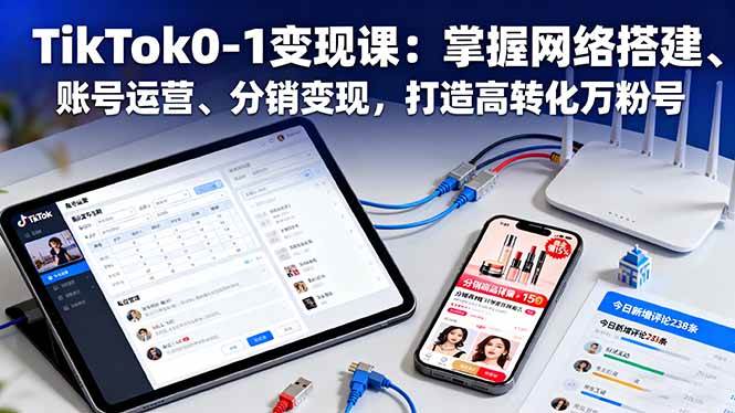 (16334期)TikTok0-1变现课:掌握网络搭建、账号运营、分销变现,打造高转化万粉号
