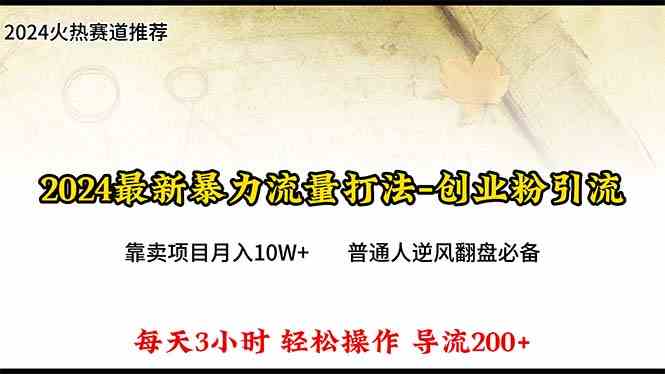 (10151期)2024年最新暴力流量打法,每日导入300+,靠卖项目月入10W+ (10151期)2024年最新暴力流量打法,每日导入300+,靠卖项目月入10W+