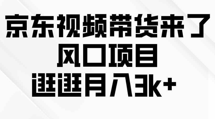 (10025期)京东短视频带货来了,风口项目,逛逛月入3k+ (10025期)京东短视频带货来了,风口项目,逛逛月入3k+