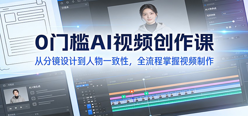 0门槛AI视频创作课:从分镜设计到人物一致性,全流程掌握视频制作