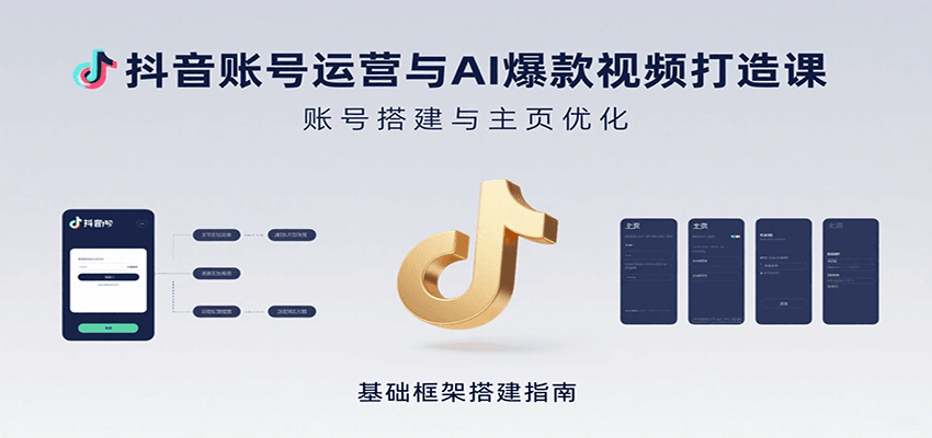 抖音账号运营与AI爆款视频打造课：含账号搭建、运营及多种AI特效视频制作方法