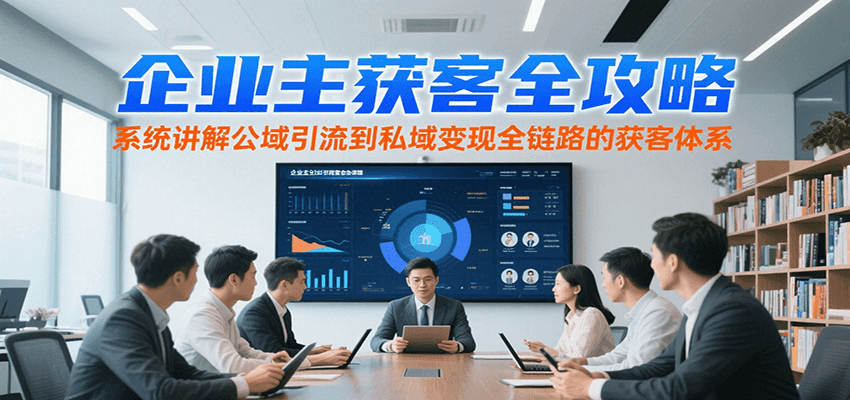 企业主获客全攻略,系统讲解公域引流到私域变现全链路的获客体系 企业主获客全攻略,系统讲解公域引流到私域变现全链路的获客体系