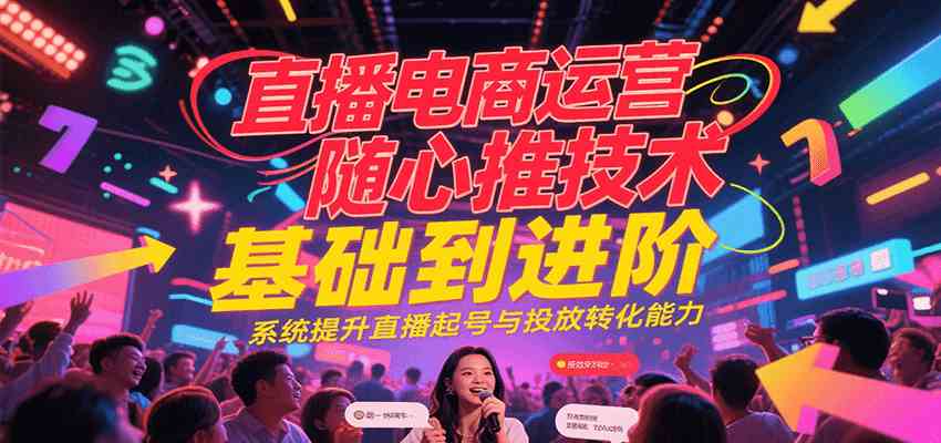 直播电商运营随心推投放技术基础到进阶,系统提升直播起号与投放转化能力 直播电商运营随心推投放技术基础到进阶,系统提升直播起号与投放转化能力