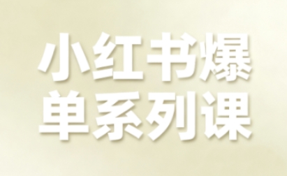 小红书爆单系列课,聚焦小红书电商全链路增长 小红书爆单系列课,聚焦小红书电商全链路增长