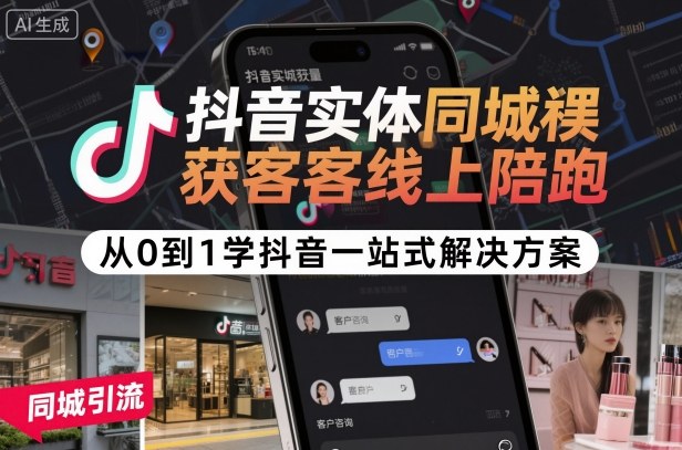 抖音实体同城获客线上陪跑,从0到1学抖音一站式解决方案 抖音实体同城获客线上陪跑,从0到1学抖音一站式解决方案