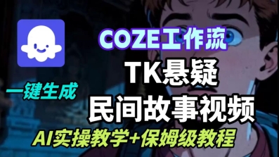 Coze扣子工作流一键生成TK悬疑民间故事视频,AI实操教学+保姆级教程 Coze扣子工作流一键生成TK悬疑民间故事视频,AI实操教学+保姆级教程