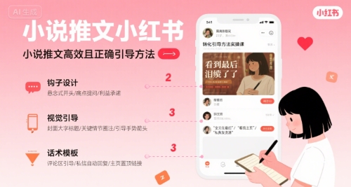 小说推文小红书高转化引导方法实操课，小说推文高效且正确引导方法