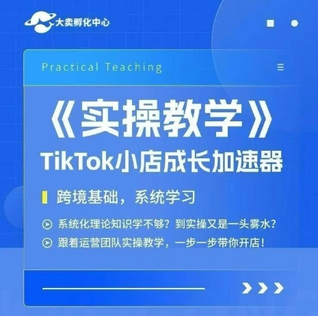 TikTok小店实战孵化、跨境开店系统教学、从零到一加速成长