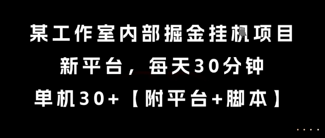 内部掘金项目揭秘 新平台挂机操作 每日半小时单机收益30加