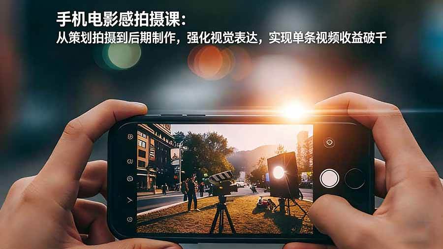 手机电影感拍摄课、从策划到后期全流程、强化视觉表达实现视频收益破千