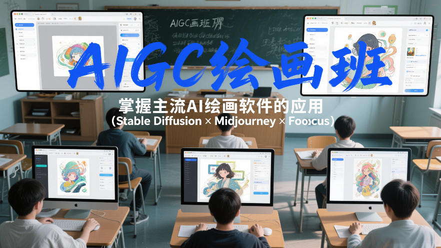 AIGC绘画班 掌握主流Ai绘画软件的应用（Stable Diffusion、x Midjourney x、x Fooocus）
