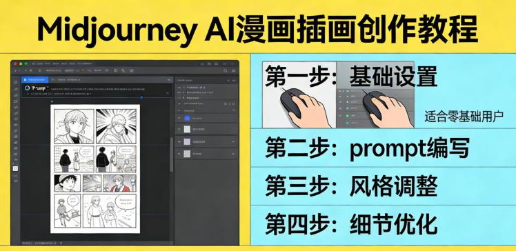 利用Midjourney、AI人工智能轻松创作漫画插画教程、零基础创作完整漫画插画