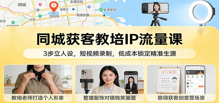 教培IP三步立人设、短视频精准引流、低成本锁定同城生源