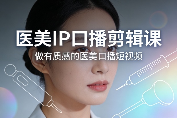 医美IP口播剪辑课、打造质感短视频、引爆流量增长新路径