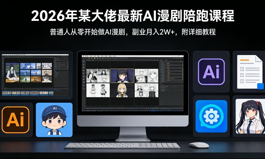 AI漫剧副业创富、零基础新手入门指南、月入两万加实战陪跑课程