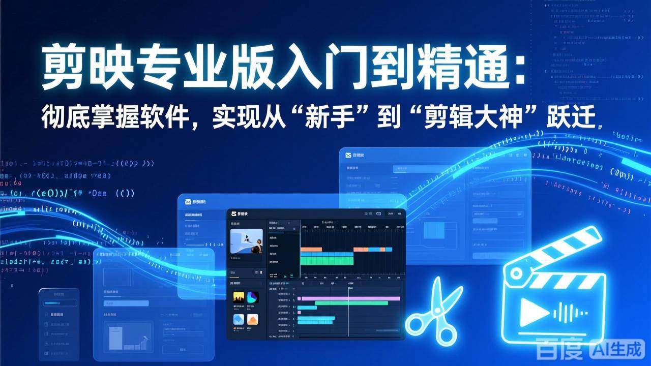 剪映专业版从入门到精通、彻底掌握核心技能、实现新手到剪辑大神的跃迁