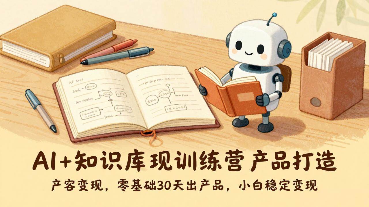 AI知识库变现训练营、零基础30天打造产品、全平台内容创作稳定变现
