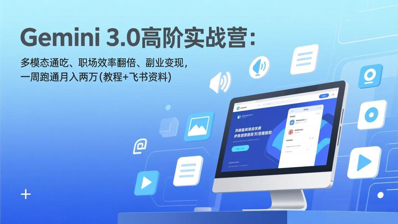 Gemini 3.0高阶实战营 多模态精通职场提效 副业变现月入两万