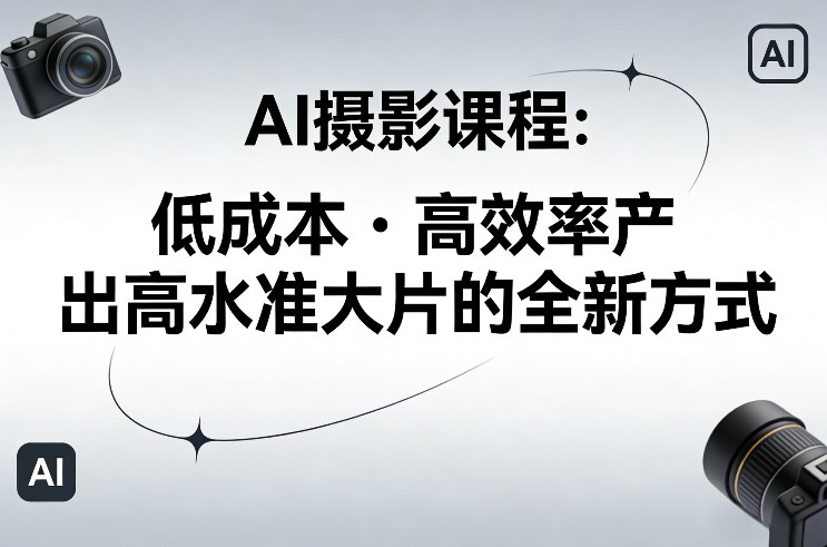 AI摄影课程、低成本高效率产出高水准大片的全新方式