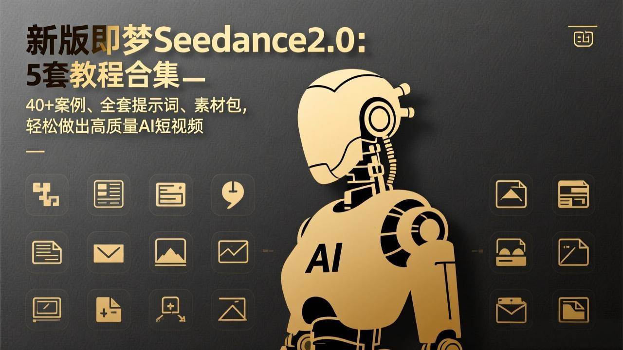 （17398期）新版即梦Seedance2.0 5套教程合集、40+案例、全套提示词、素材包 轻松做出高质量AI短视频、轻松做出高质量AI短视频