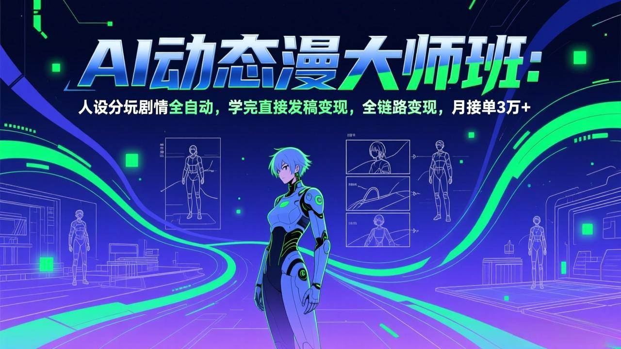 （17402期）AI动态漫剧大师班 人设分镜剧情全自动、学完直接发稿变现 全链路变现、月接单3万+