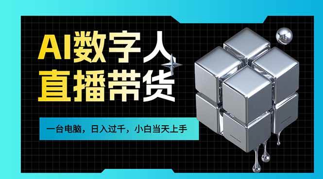 AI数字人直播带货风口、一台电脑在家日入过千、新手当天上手的赚钱技能