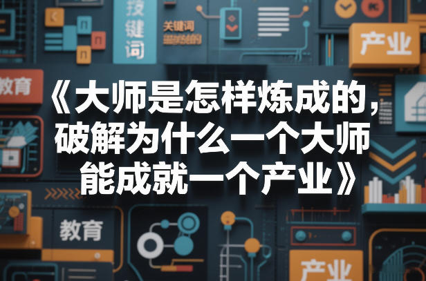 大师是怎样炼成的、破解为什么一个大师、能成就一个产业【电子书】