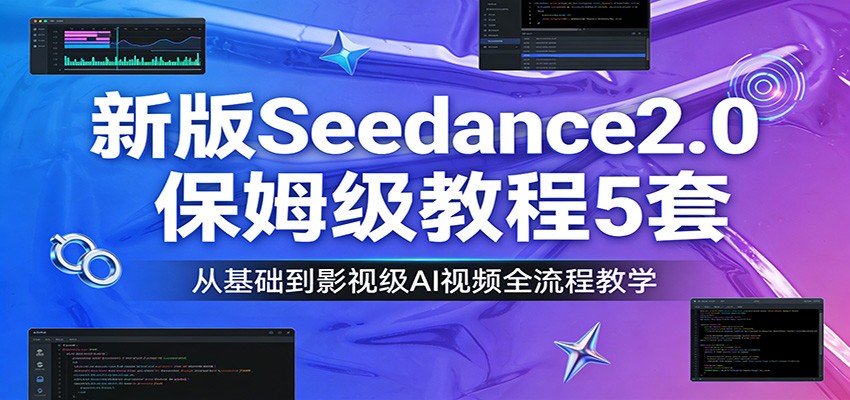 新版Seedance2.0保姆级教程5套、从基础到影视级AI视频全流程教学