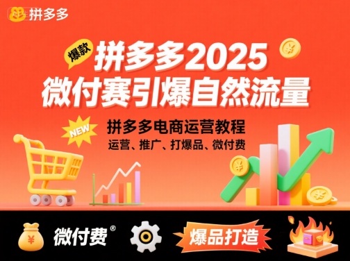 拼多多微付费引爆自然流量、电商运营推广实战、打爆品核心教程