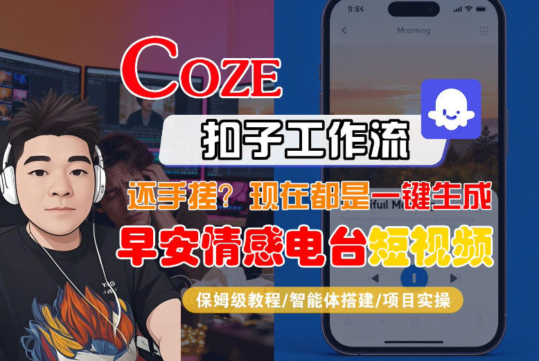 Coze工作流实操教程 自动生成早安电台日签 效率提升90%告别手动