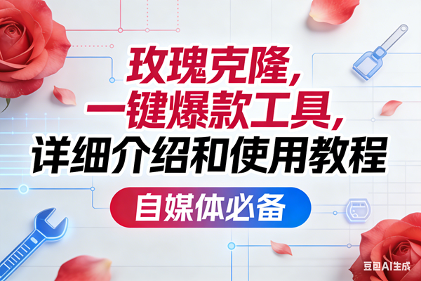 玫瑰克隆一键爆款工具详解、使用教程全解析、自媒体运营必备利器