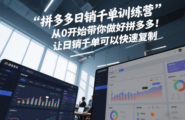 拼多多日销千单实战训练、零基础系统教学、快速复制爆单模式二月更新