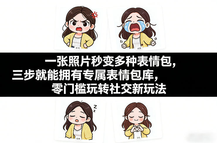 照片秒变表情包、三步建专属图库、零门槛玩转社交新潮流