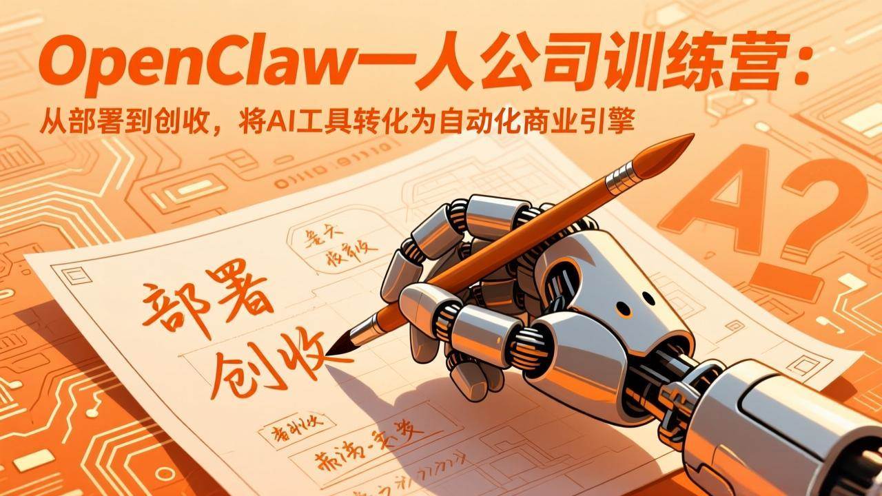 （17540期）OpenClaw一人公司训练营、从部署到创收、将AI工具转化为自动化商业引擎
