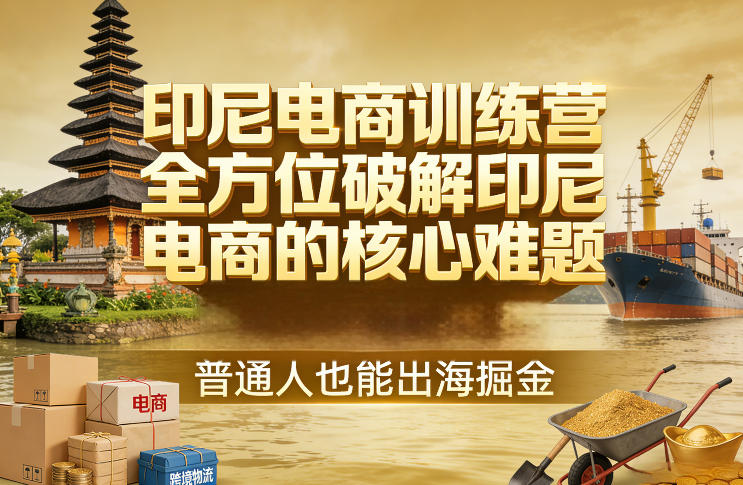 印尼电商训练营、全方位破解印尼电商的核心难题、普通人也能出海掘金