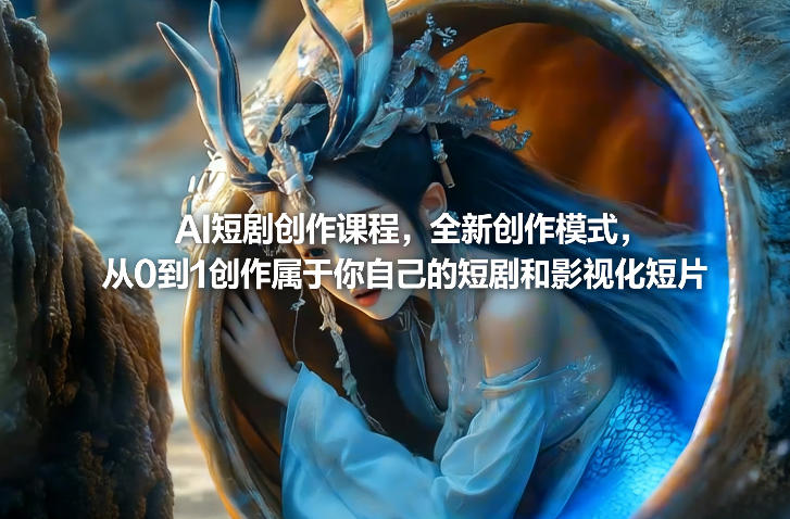 AI短剧创作课程 从零基础入门到独立创作 掌握影视化短片全新制作模式