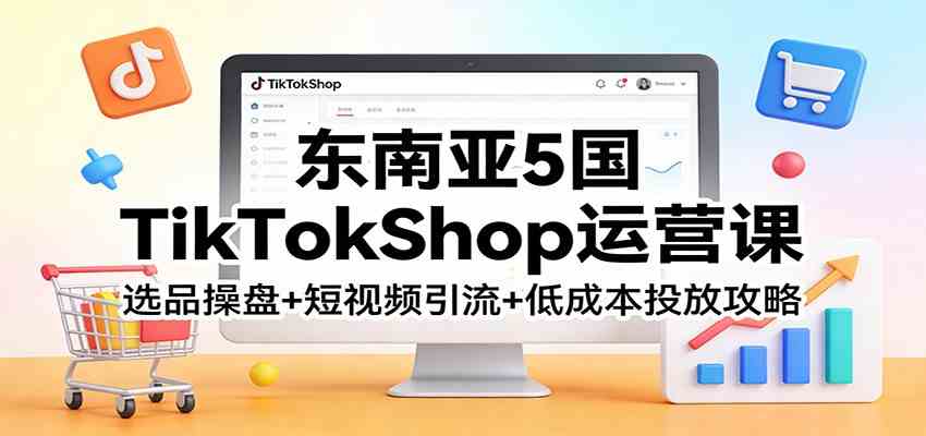 东南亚5国TikTokShop运营课、选品操盘+短视频引流+低成本投放攻略