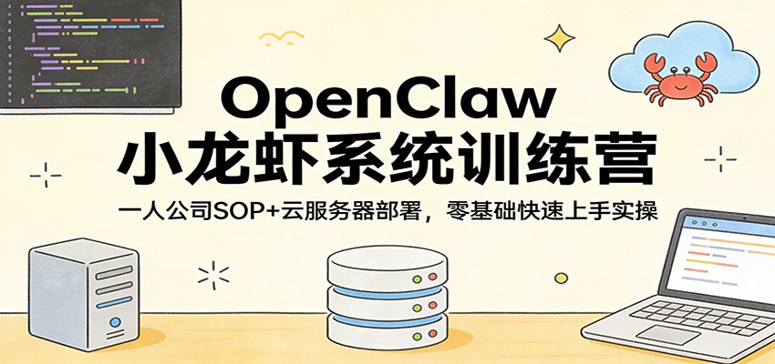 OpenClaw小龙虾系统训练营 一人公司SOP构建 云部署零基础实操