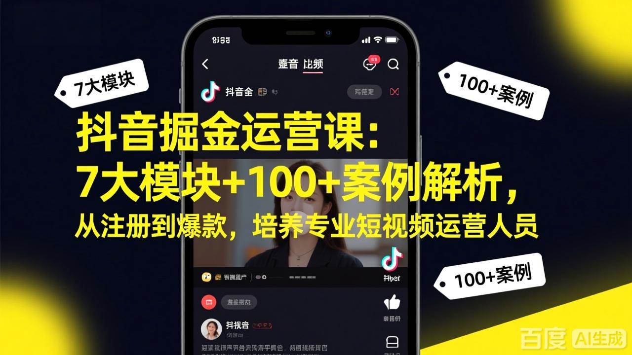 (17573期)抖音掘金运营课:7大模块+100+案例解析,从注册到爆款,培养专业短视频运营人员 (17573期)抖音掘金运营课:7大模块+100+案例解析,从注册到爆款,培养专业短视频运营人员