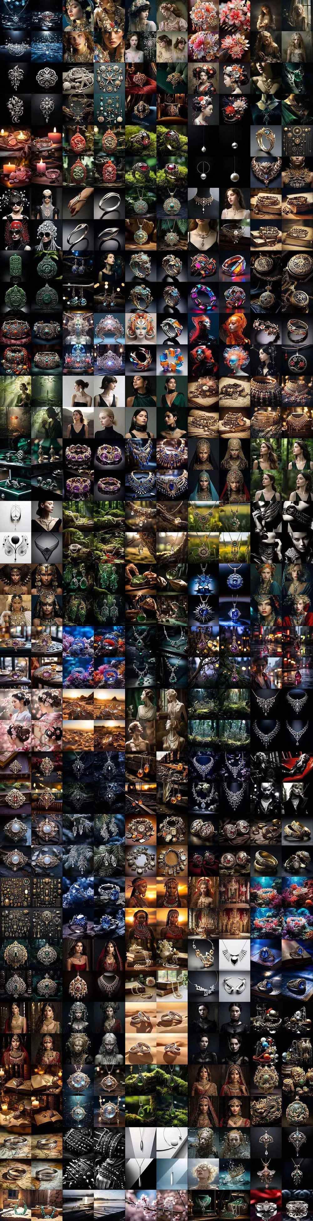 （17272期）460+专业Midjourney珠宝摄影AI提示词+成效果图，戒指/项链/耳环/手链/宝石/及奢侈配饰等全品类（11）